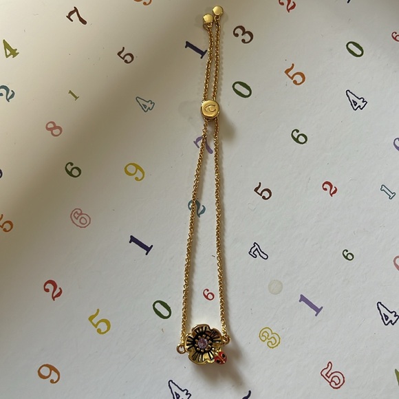 Coach Garden Party Crystal Tea Rose Slider Bracelet - Picture 5 of 13